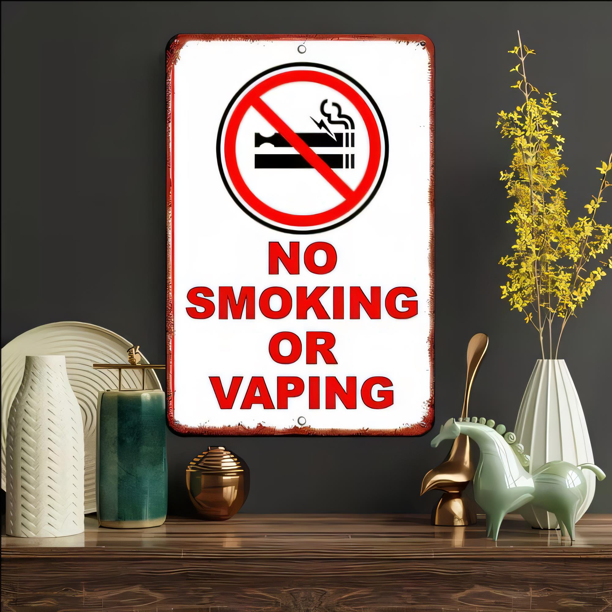 Papan Tanda Logam Retro Pering - Vape Decoration ulasan dan harga