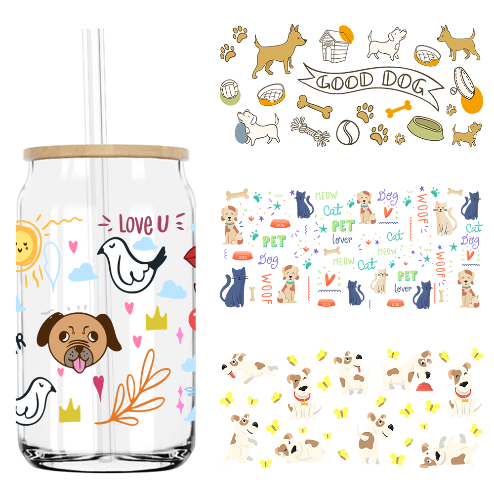Stiker UV DTF Motif Anjing Luc - Rdta Tank Glass ulasan dan harga
